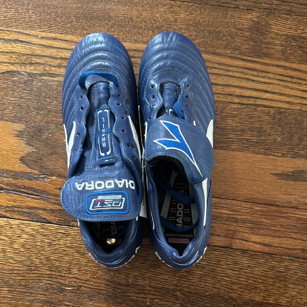 Vintage (2004) Royal Blue Diadora Brasil Cleats - NWT